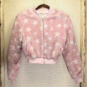 superdown Pink and White Teddy Jacket